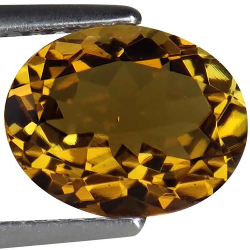 1.72 Ct IGI Certified Natural Tourmaline Gemstone Yellow Brown Color Oval Cut
