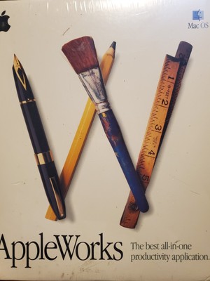 AppleWorks 5.0 PC MAC CD write paint organize data presentation word processor!