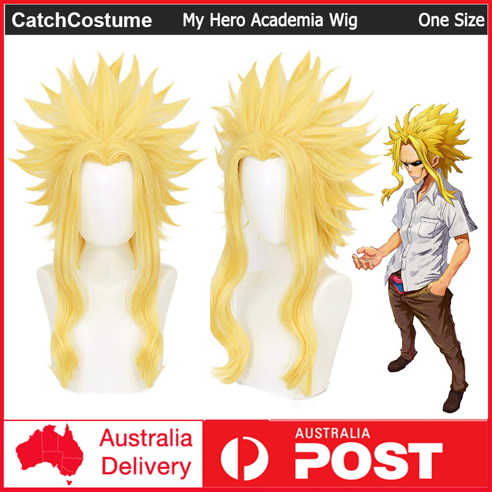 Anime My Hero Academia All Might Cosplay Wig Yagi Toshinori Golden