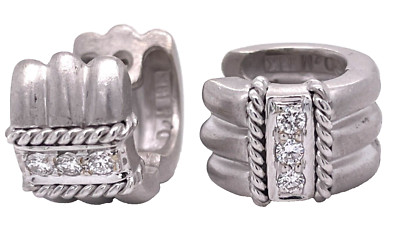 18 Karat Weißgold Diamant Huggie Creolen