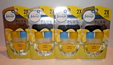 (4) Febreze Plug LEMON FRESH Scent Kitchen 2X Odor Eliminating Air Freshener