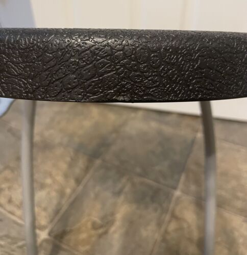 Vintage Ikea Stool 1970’s Style Black Retro Plastic Seat, Metal Legs - Picture 7 of 12