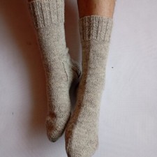 100 Wool Handcrafted Socks   Gray   Perfect for Cold Weather