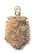 Antique Gold Filled Pocket Locket Pocket Watch Fob Pendant 1.5" x 7/8"