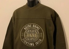 Vintage NOTRE DAME Fighting IRISH Sweatshirt CRABLE SEWN NEW Old Stock MED Last1