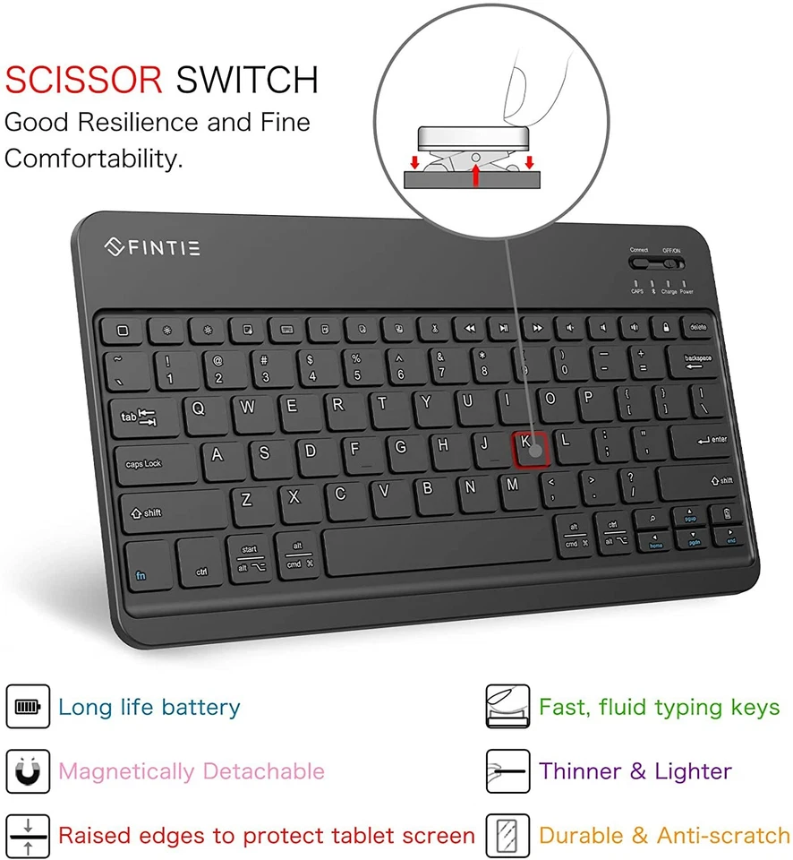 Funda Carcasa Teclado Bluetooth + Teclado Bluetooth Para Tablet Samsung Galaxy Tab Foto 2 de 4