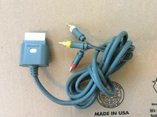 Genuine Official OEM Microsoft XBOX 360 Gray Composite AV Audio Video Cable