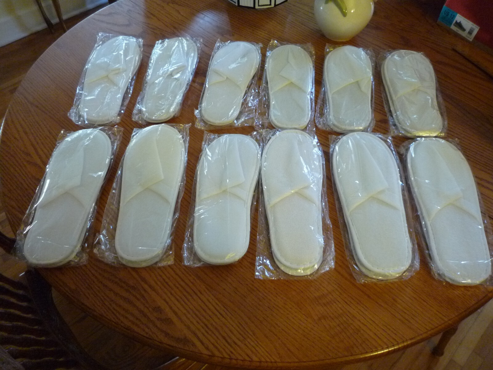 SAOLA 12 Paia Pantofole Hotel Spa Bianche Punta Chiusa Taglia Unica Adulto Suola in Gomma Schiuma