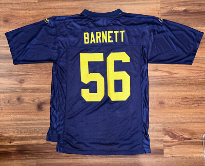 Men's Reebok Nick Barnett #56 Green Bay Packers Throwback NFL Jersey Size Med