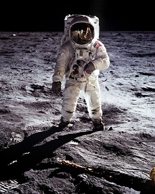 Apollo 11 Buzz Aldrin klassische Mondlandschaft 10'' x 8'' Lithographie Bild