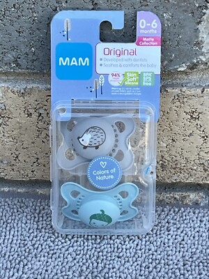 Mam Original Baby Pacifier 0-6 Month Matte Collection Skin Soft