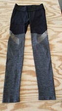 H M Women's Yoga Leggings Pants Size Small Black Gray Stretchable Waist