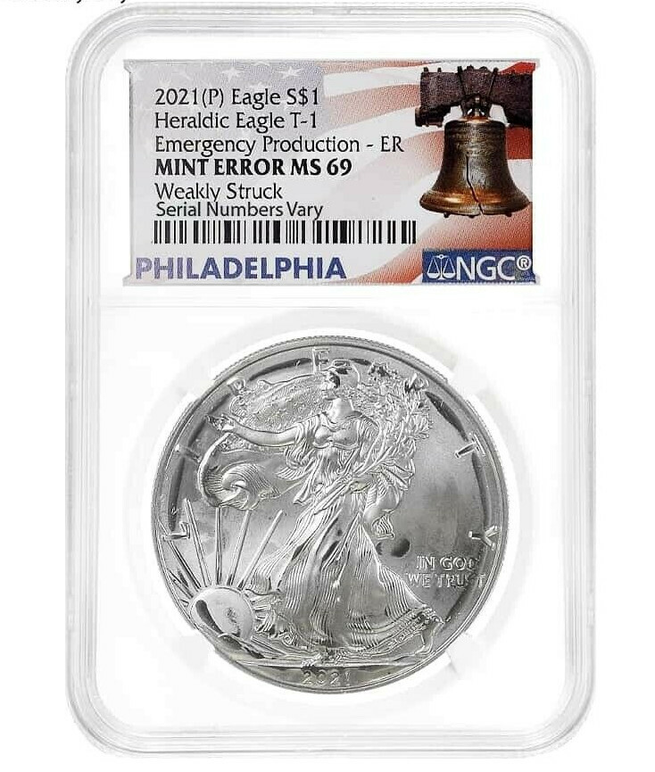 2021 (P) NGC MS 69 ER Mint ErrorWeakly Struck Emergency 1 oz SAE