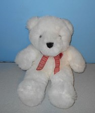 Wishpets 16" Soft White Teddy Bear w/ Red Felt Heart Chest  Ribbon Plush Animal