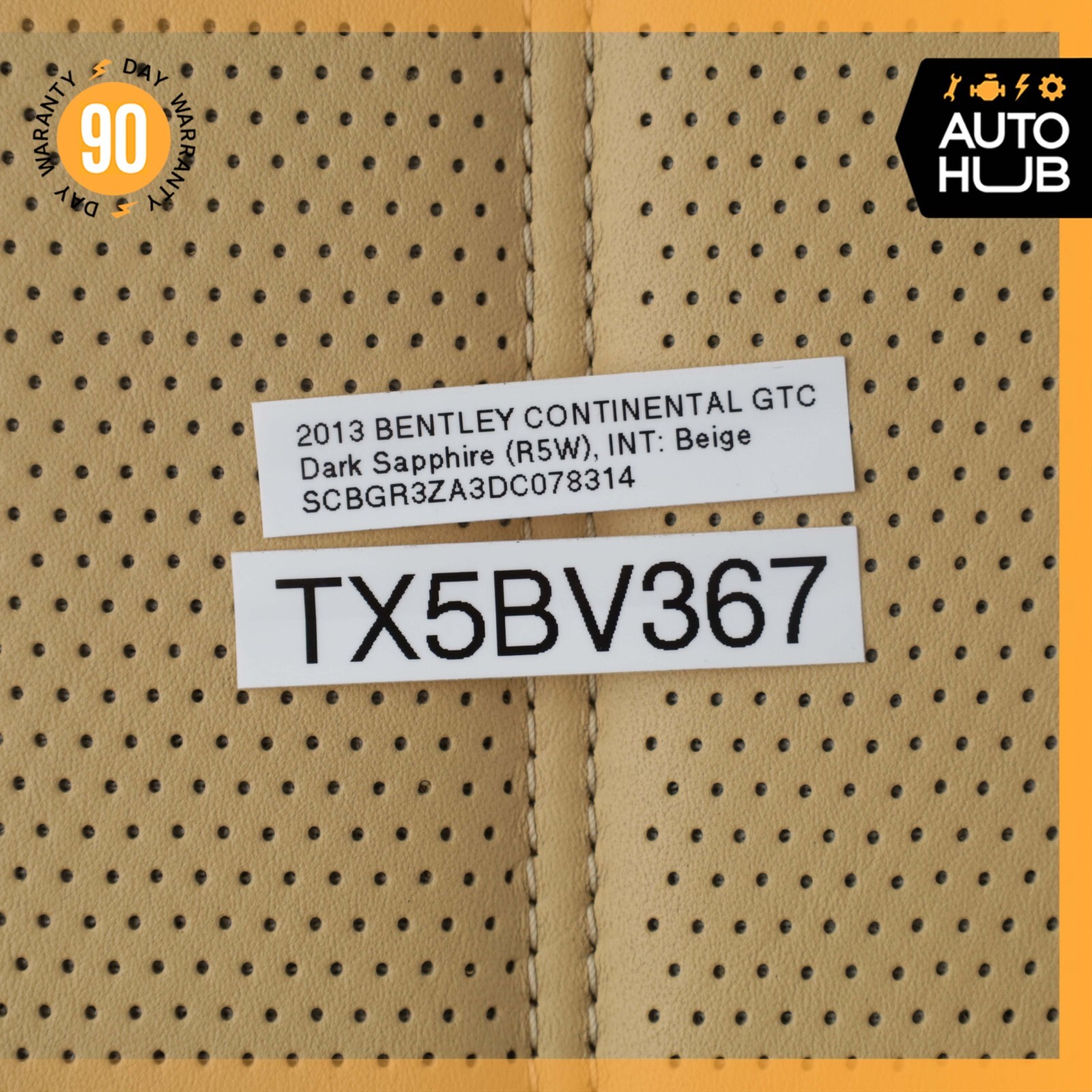 12-18 Bentley Continental GTC Convertible Rear Top Upper Seat Cushion OEM 71k