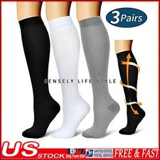 Knee High Compression Socks for Women Men 9-12 Blood Circulation 15-23 mmHg US