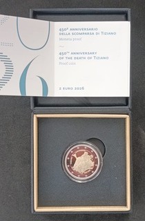 2 Euro San Marino 2026 PP / Proof Tiziano Auflage nur 4.000 Stk in OVP