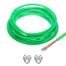 Galvanized Steel Cable 20ft 5/16 Green (2PCS M8 Loop)