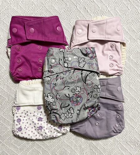 GroVia Lot of 5 Hybrid Reusable Cloth Diaper Covers Snap Closure