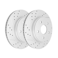 Front Drilled & Slotted Brake Rotors for Dodg...