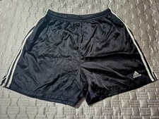 Adidas Satin Mens Vintage Soccer Shorts Silky Shiny Mens Large Black