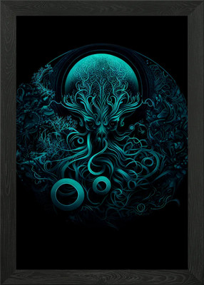 Teal Eldritch Entity gerahmtes Wandbild Poster Leinwanddruck Bild