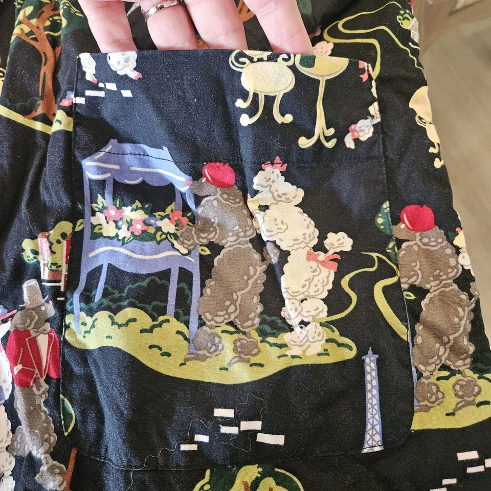 Nick Nora Sleepwear Paris French Poodle Printed Kimono Robe Size Small / Medium - Image 4 of 4