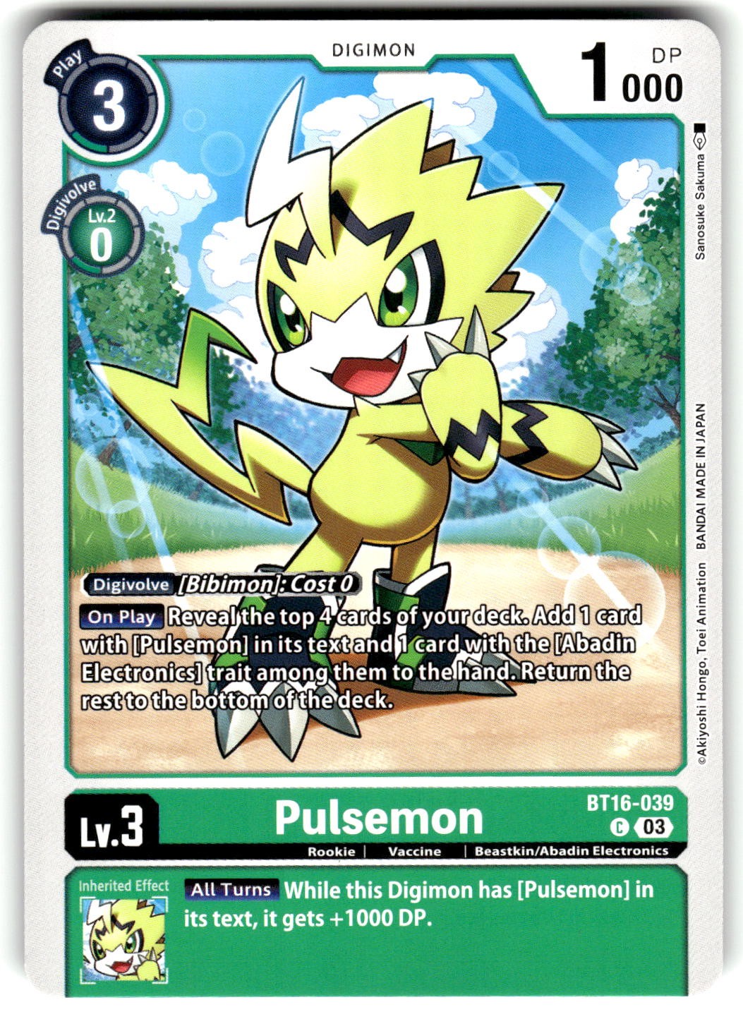 Pulsemon BT16-039 C Digimon Beginning Observer Common LP