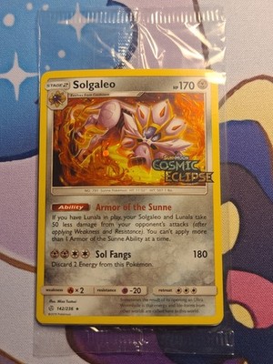  EU Europe Exclusive Solgaleo 142/236 Cosmic Eclipse Stamped SEALED