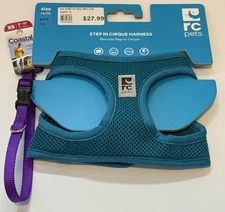 RC Pets Teal Step In Cirque Harness XS 7-11 lb 14-16" + Purple Coastal Collar