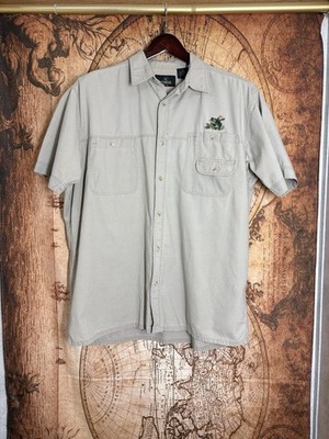 Men s XL Short Sleeve Button Up Shirt By REDHEAD Pro-Am Angler Embroidered Bass