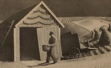 Approaching Storm Grant Wood – 1940 Art Print American Regionalist Lithograph