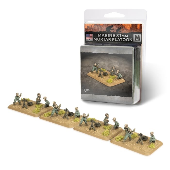 Flames of War US815 Marine 81mm Mortar Platoon (4 Units) Gaming Miniatures