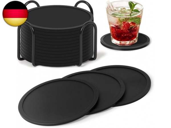 Untersetzer GläSer 12Er Set, Silikon Glasuntersetzer Rutschfest Und Isoliert-image