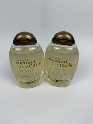 2x OGX Lightweight + Coconut Fine Curls Shampoo, Coconut Water, 13 fl oz NEW