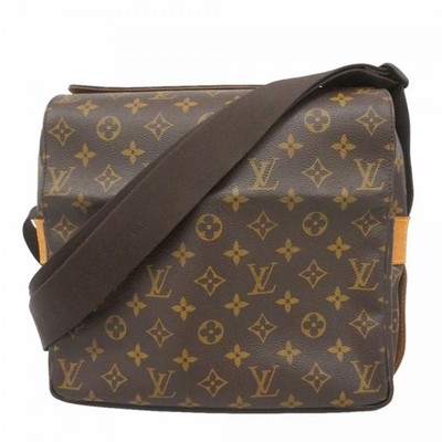 Auth [6fd5154-k] LOUIS VUITTON Shoulder Bag Monogram Naviglio M50205 Brown S...