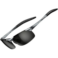 Polarized Sunglasses for Men Sports: UV Protection Anti Glare Wrap Around Lig...