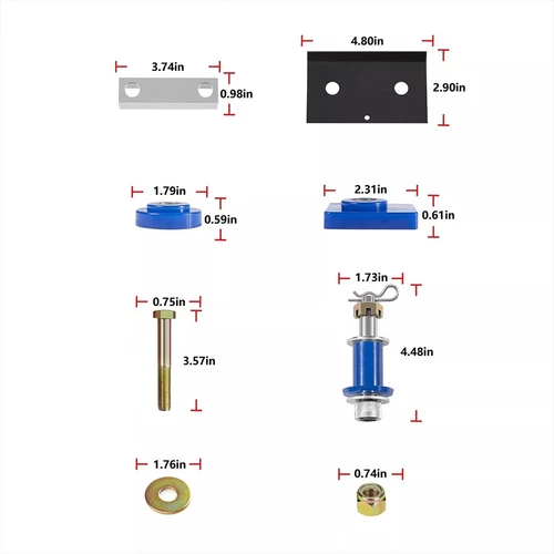 Hood Hinge Pivot Bushing Kits Mounting Bolt Set 13-04154 for Peterbilt 378 379 - Picture 11 of 12