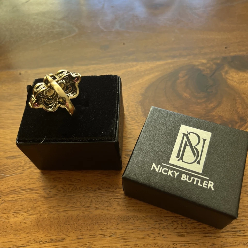 Nicky Butler Moonstone Garnet Gemstone Ring - Image 4 of 4