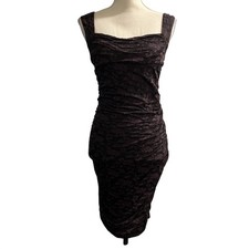 Free People Dress Dark Purple Mesh Bodycon Womens M Back Cut Out Event Party
