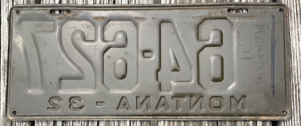 Metallic Plate Riveted 1932 MONTANA LICENSE PLATE 64-627 TOP QUALITY ORIGINAL | eBay