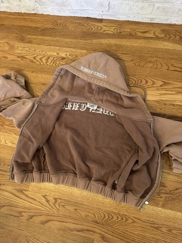 Hidden Cult Womens Cropped Hoodie Tan Brown Beige Medium - Picture 4 of 7