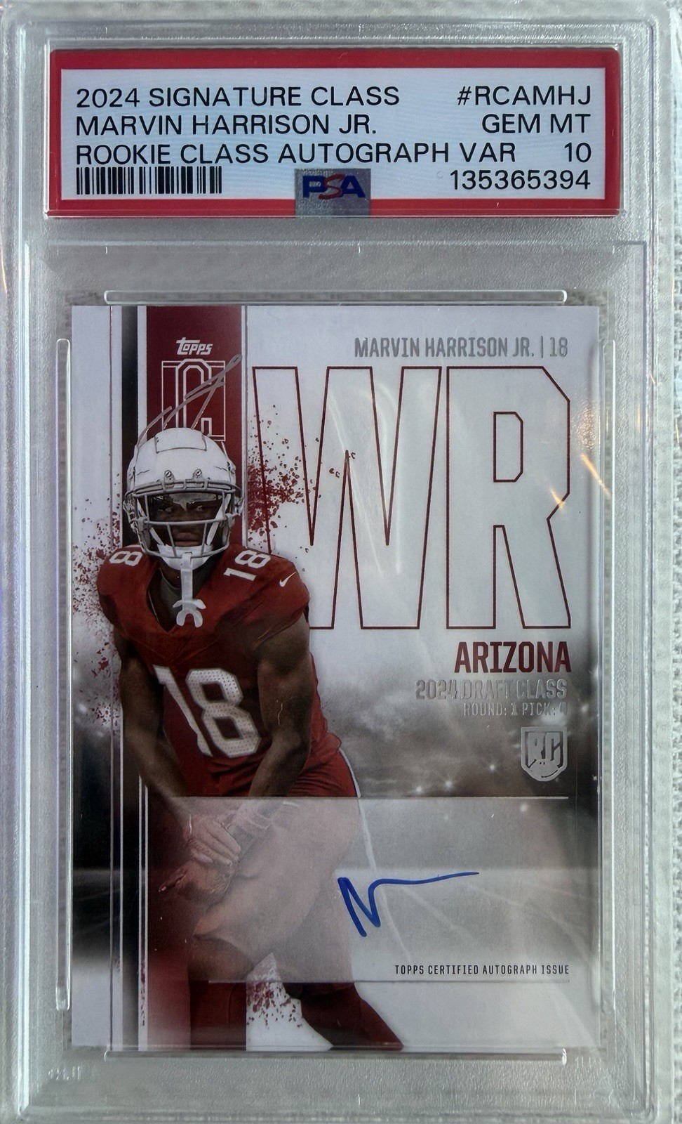 Marvin Harrison Jr. Topps Signature Class Rookie Class Autograph Variation #RCAMHJ Base