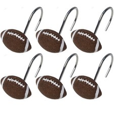 Faitove Football Shower Curtain Hooks Boys Sports Bathroom Rod Decorative Rin...