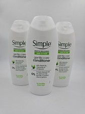 3 X Simple Gentle Care Conditioner 400ml – Sensitive Scalp, No Perfume or Colour 10.83 per litre