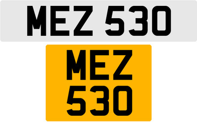 MEZ 530 M 3x3 DATELESS PRIVATE NUMBER PLATE MAT MATT MARK MICK MIK MIC MEL MAX