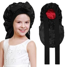 AWAYTR Kids Bonnets for Girls - Satin Long Hair Braid Bonnet for Sleeping D...