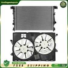 Radiator & Radiator Condenser Cooling Fan Assembly For 2014-2018 Jeep Cherokee