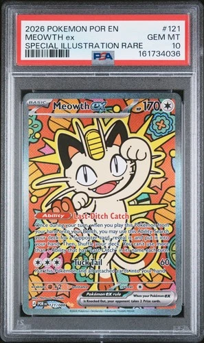 PSA 10 Meowth ex 121/088 Special Illustration Rare Pokemon Perfect Order Gem Mt.