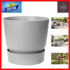 Eco-Friendly Indoor Outdoor Planter with Water Reservoir 7.6L Gray